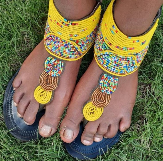TE KOOP Afrikaanse sandalen / Masai handgemaakte sandalen / - Etsy Nederland