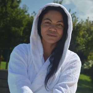 Luxury Organic Cotton Bath Robe White