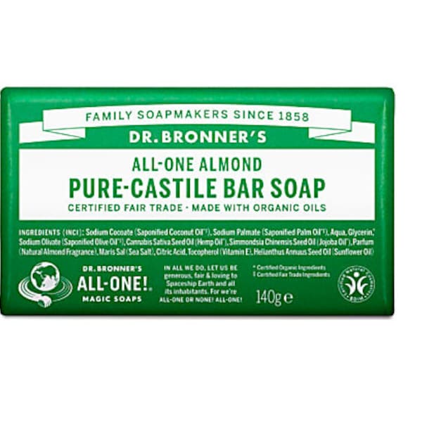 Dr Bronner's Almond All in One Castile Bar Soap