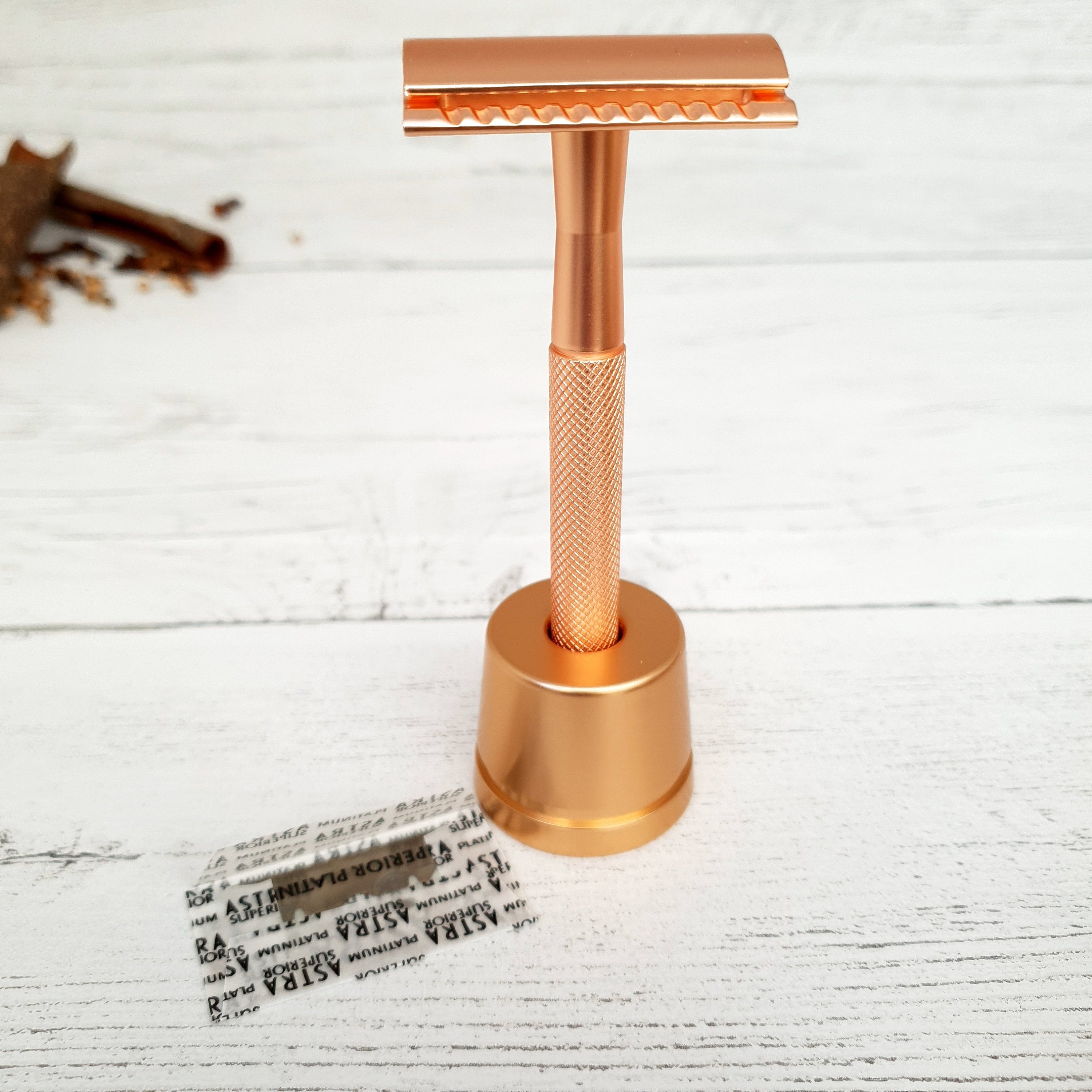 Metal Razor Thing Metal Safety Razor 'forever Razor With Matching Stand Rose Gold - Etsy UK
