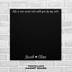 Travel Magnet Board, Biker Couple One Sweet Ride, Gift for Motorcycle Couple, Travel Keepsake, Motorcycle Gits for Men, Garage Decor