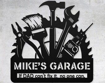Personalized Christmas Gift for Dad, Papas Workshop Metal Sign, Fathers Day Gift, Garage Sign, Gift for Papa Grandpa Dad Papaw, Dad's Tools