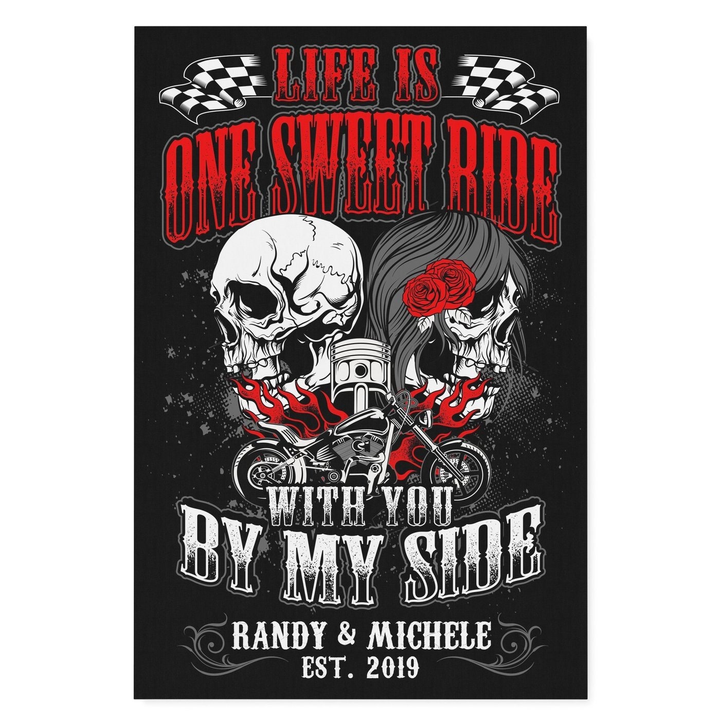 Housewarmng Gft For Bker Couple Rde Together Last Forever Motorcycle Metal Wall Art – Artoft