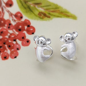 Kawaii Koala Silver Ear Cuff Earrings,Clip On Unique Ear Jacket,Dainty Simple Ear Cuff,Funky Sterling Silver Cuff,Australian Animal Jewelry