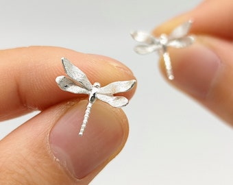 Unique Dragonfly Stud Earrings,Sterling Silver Earrings,Elegant Charm Insect Earrings,Bridal Bridesmaid Jewelry,Mothers day gift for Grandma
