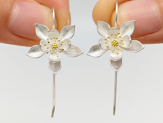 VONALA Orecchini Pendenti A Goccia Con Fiore In Argento Sterling 925 – Gioielli Vintage Regalo Per Donna