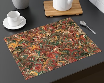 Set of 4 Cotton Placemats featuring Dodin's Marbled Design f272, 35.6x45.7cm 14x18in Washable