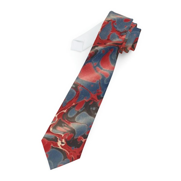 Man Necktie featuring Dodin's Marbled Spanish 3D Design f248, Men's Tie, Art Gift for Him