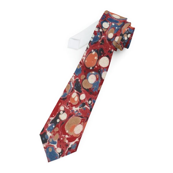 Man Necktie featuring Dodin's Marbled Design f254, Men's Tie, Art Gift for Him