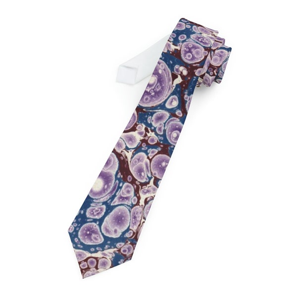 Man Necktie featuring Dodin's Marbled Design f253, Men's Tie, Art Gift for Him