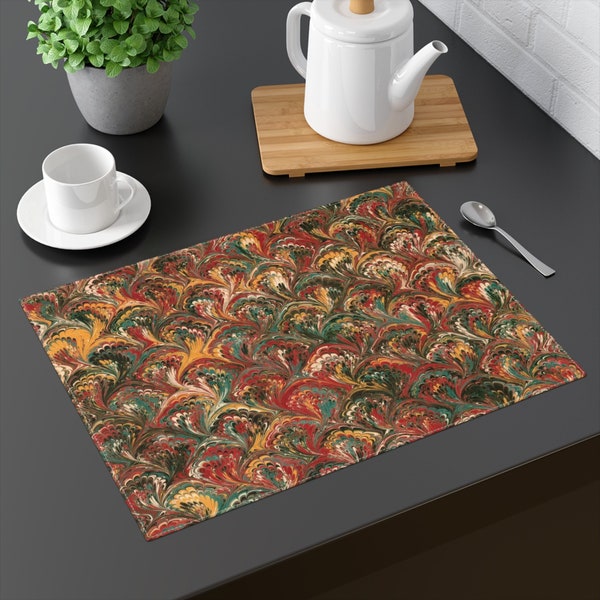 Set of 4 Cotton Placemats featuring Dodin's Marbled Design f272, 35.6x45.7cm 14x18in Washable