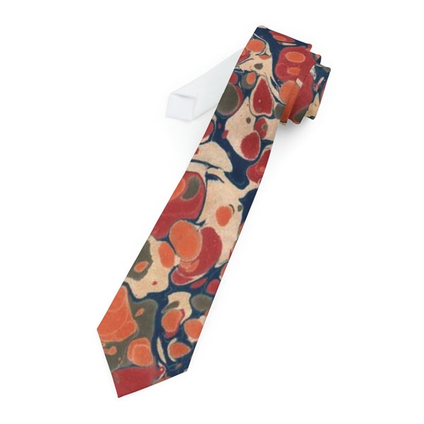 Man Necktie featuring Dodin's Marbled Design f257, Men's Tie, Art Gift for Him