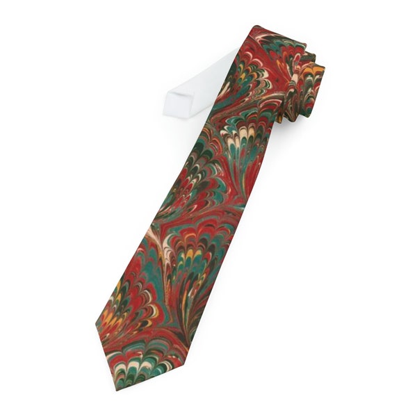 Man Necktie featuring Dodin's Marbled Design f272, Men's Tie, Art Gift for Him