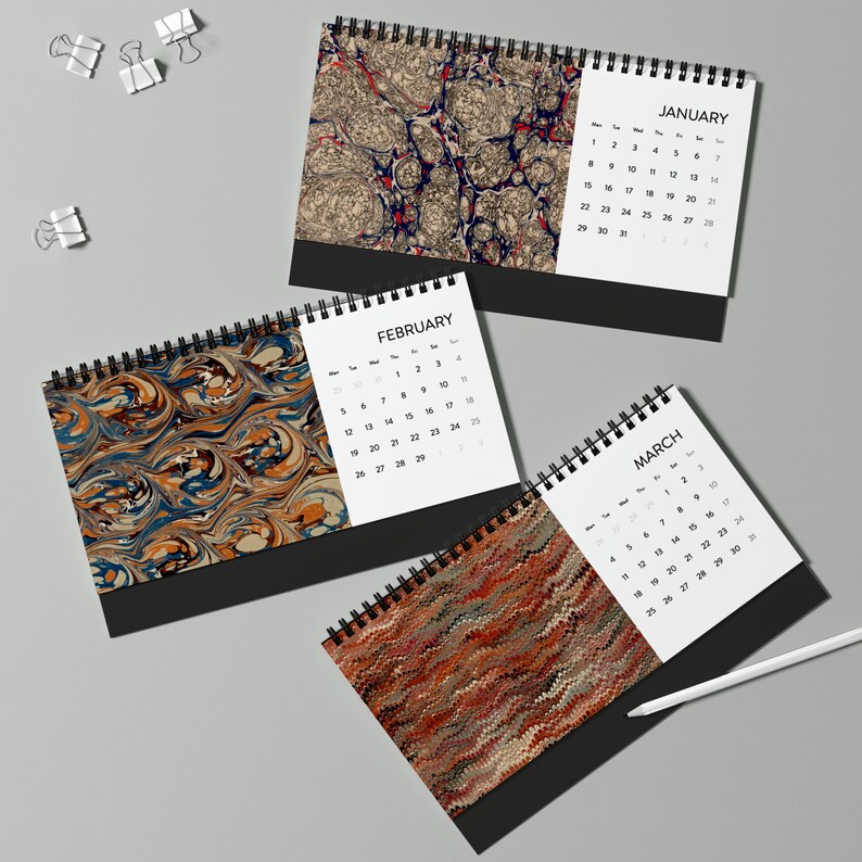 2024 Horizontal Desk Art Calendar Featuring 12 Series of Dodin's Hand