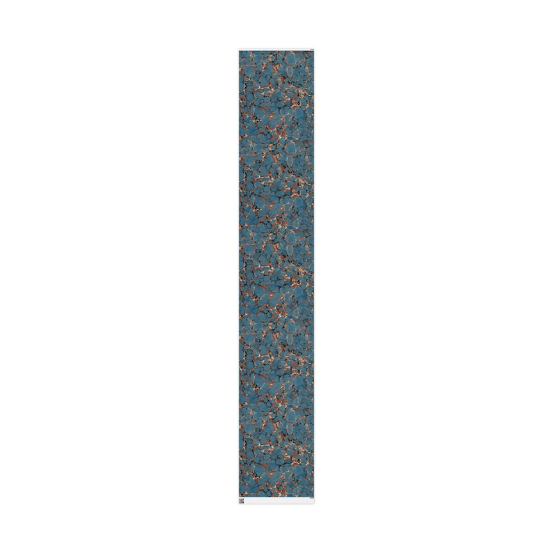 Blåtryckt marmorerat presentpapper, unikt konstnärligt presentpapper, f441 av Dodin's 30x180 in