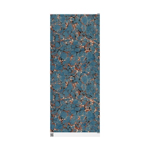 Blåtryckt marmorerat presentpapper, unikt konstnärligt presentpapper, f441 av Dodin's 30x72 in