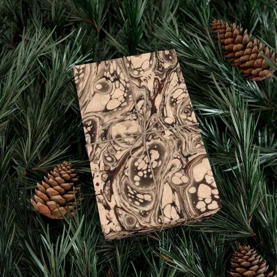 Printed Marbled Wrapping Paper, Unique Artistic Gift Wrap, f459 by Dodin's