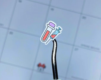 MINI Blood Draw Stickers - Planner Stickers - Clear/White Blood Draw Stickers - Mark Draws - Medical Tracking and Planning