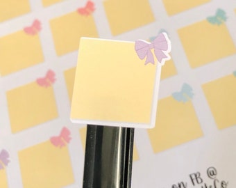 Sticky Note Stickers - Bows & Pushpins - Planner Stickers