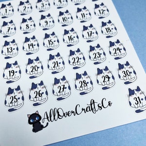 Cat Date Stickers - Planner Date Stickers - Cat Dating Stickers for Planners