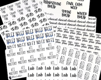 Ultimate Nursing Student Bundle - Bundle for Nursing Students - Planner Stickers - College - Academics - ATI - Lab - Skills - NCLEX - Breaks