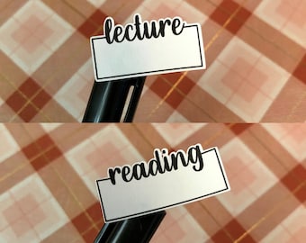 Lecture & Reading Boxes Planner Stickers - Academic Set - Write On Study Stickers - Student Lecture Reading Stickers - Student Planner