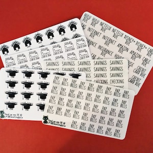 Budget Set - Planner Stickers - Budgeting Planning Stickers - Cute Budget Icons and Words - Budget Planner Stickers - Money Tracking