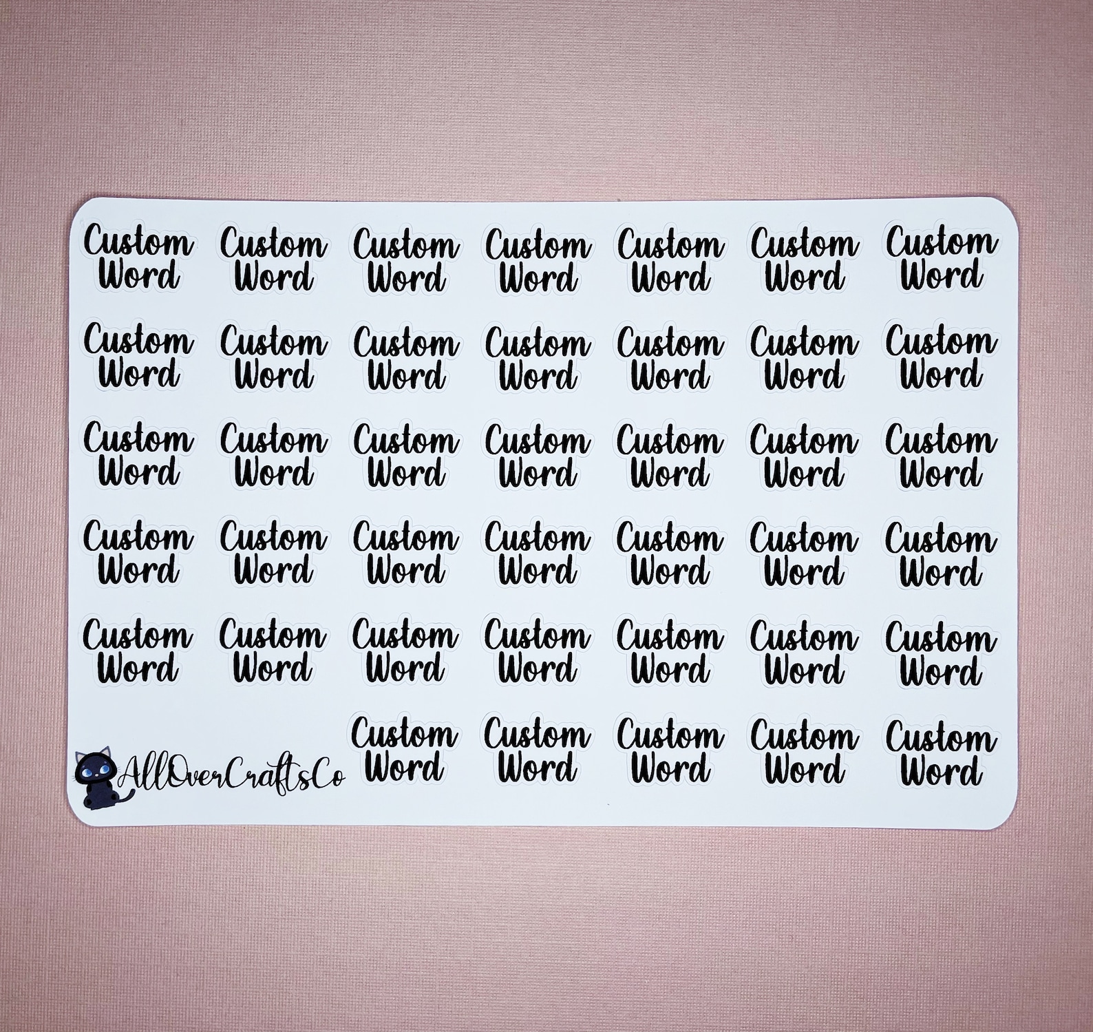 Custom Word Stickers Custom Planner Stickers Create Your - Etsy