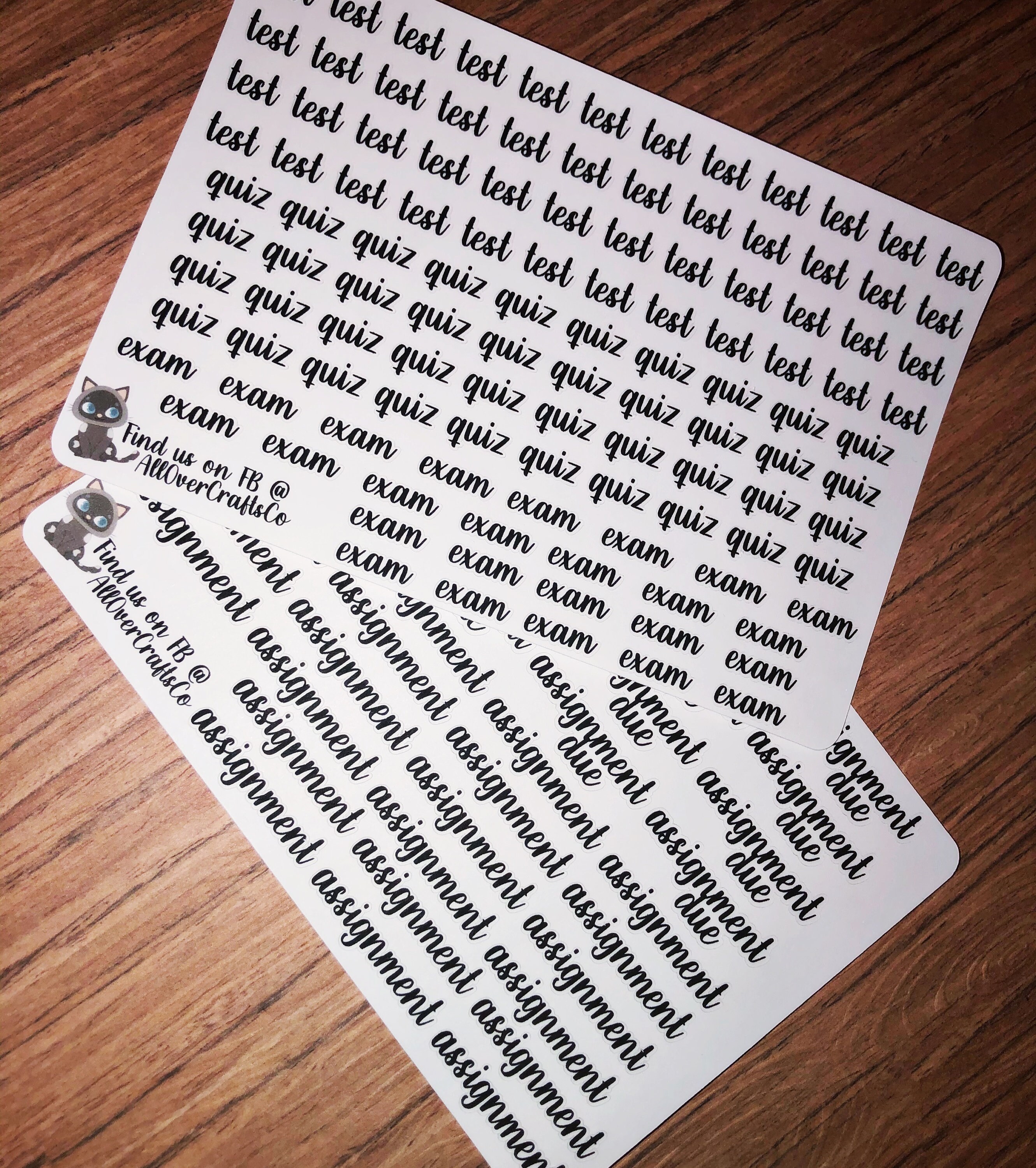 Academic Set College Stickers Test and Assignments | Etsy