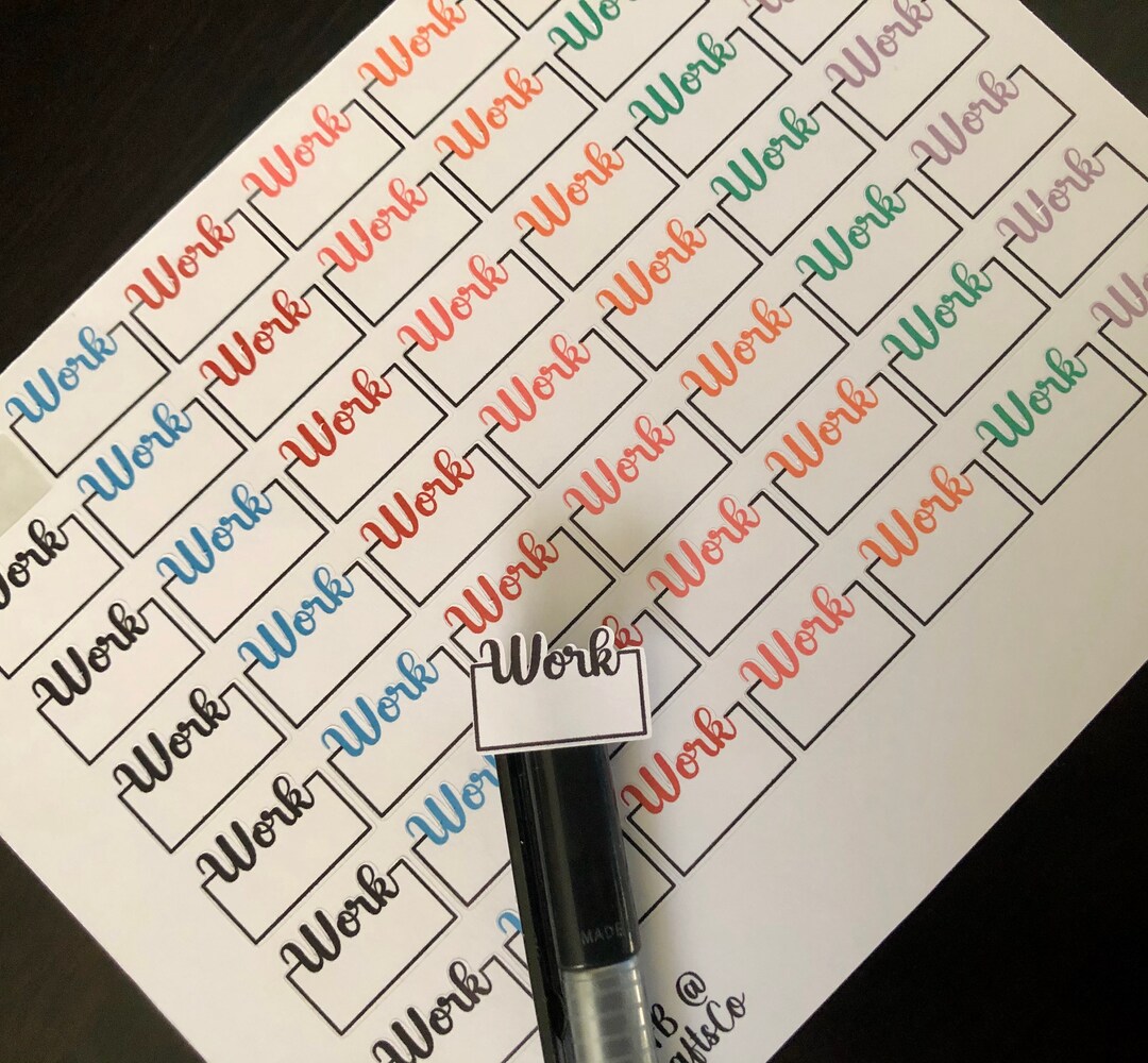 Work Line Sticker Work Stickers - Planner Stickers - Work Tracker - 49 per Sheet - Etsy