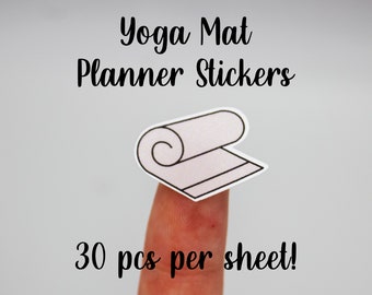 Yoga Mat Planner Stickers - Fitness Planning - 30 Stickers