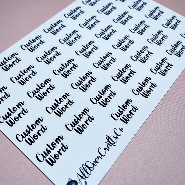 Custom Word Stickers - Custom Planner Stickers - Create your own - Custom Word Planner Stickers
