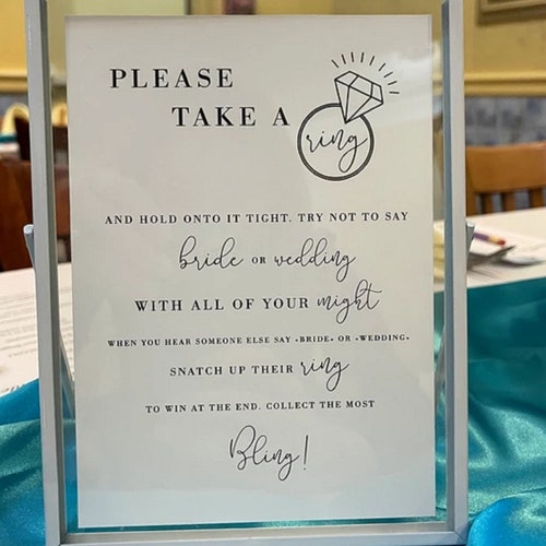 The Ring Game Sign Printable Bridal Shower Games Don't - Etsy