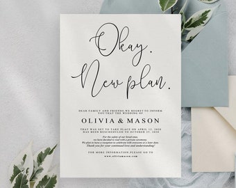 Printable Love is Patient Unsave the Date Change the Date Cards Save the New Date Photo Save the New Date Card Wedding Postponement