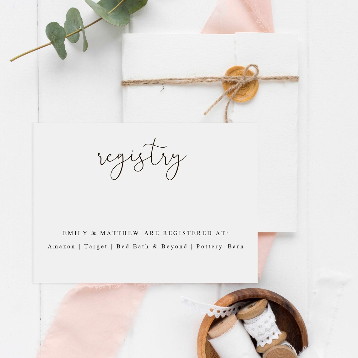 Registry Card Template Bridal Shower Registry Insert Wedding Etsy
