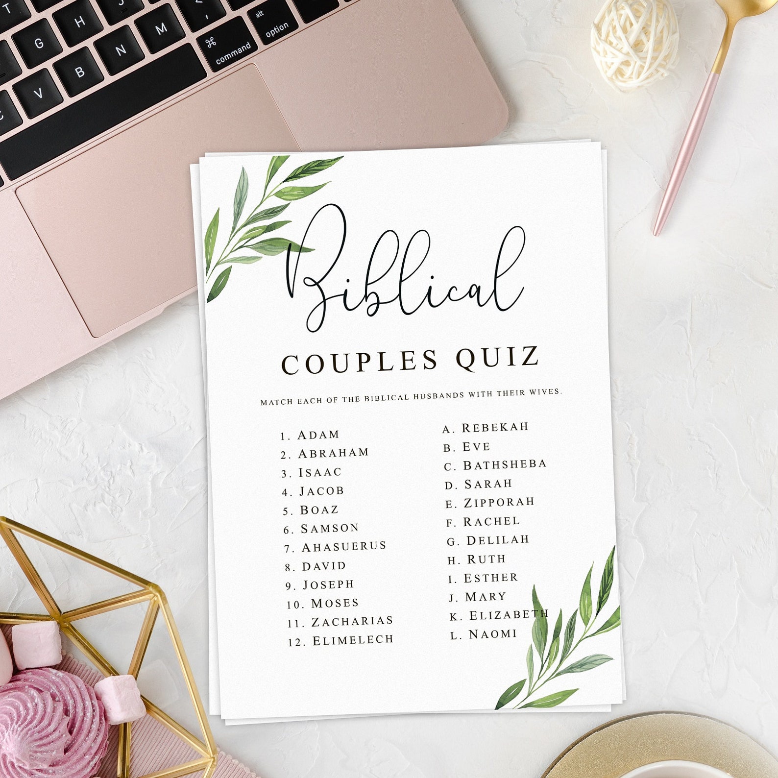 Famous biblical couples bible couples quiz bridal shower etsy
