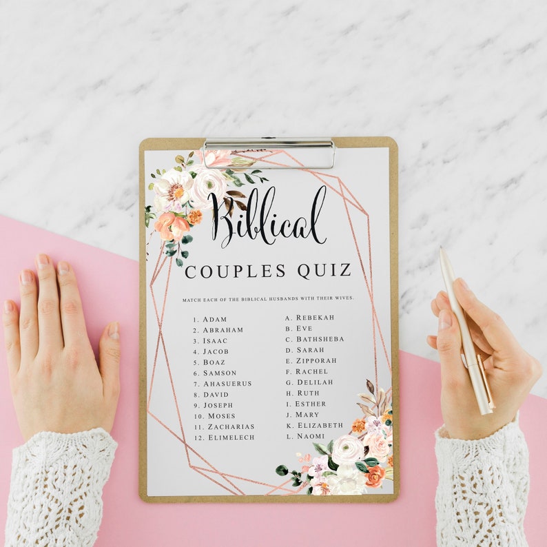 Bible Couples Quiz Biblical Couples Game Bible Couples Game Etsy