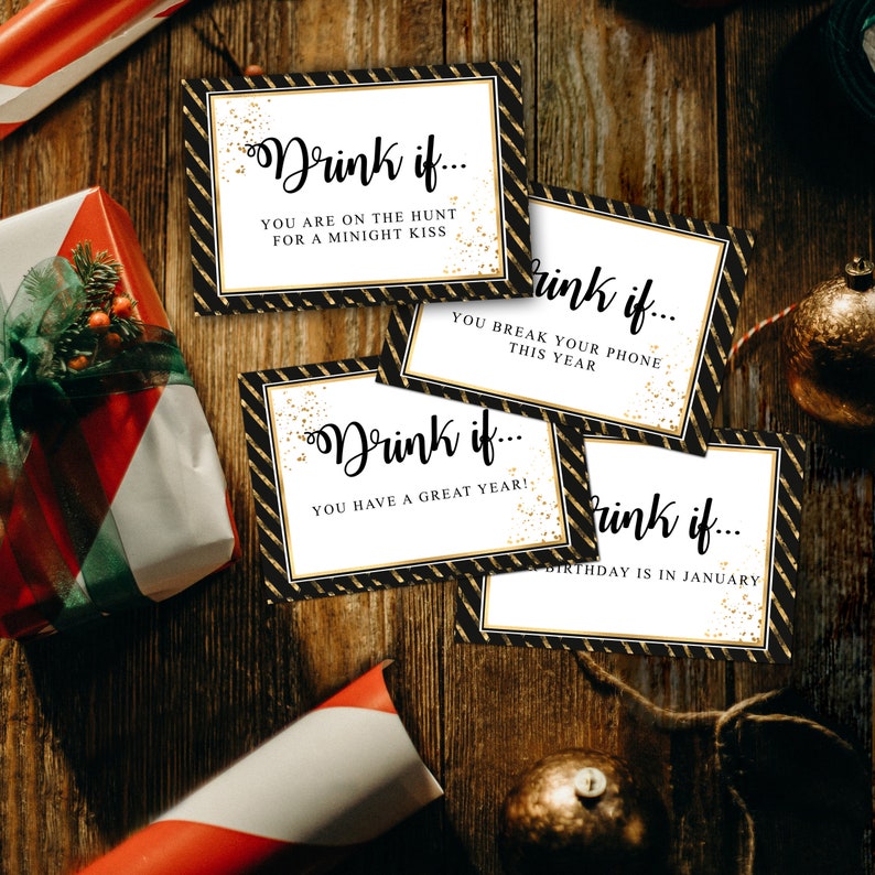 New years eve game drink if game printable new year's Drink If Game Printable New Year's Eve Game New Years | Etsy