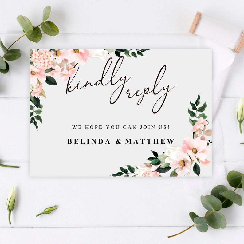 Wedding RSVP Cards Template Rustic Printable Wedding Rsvp