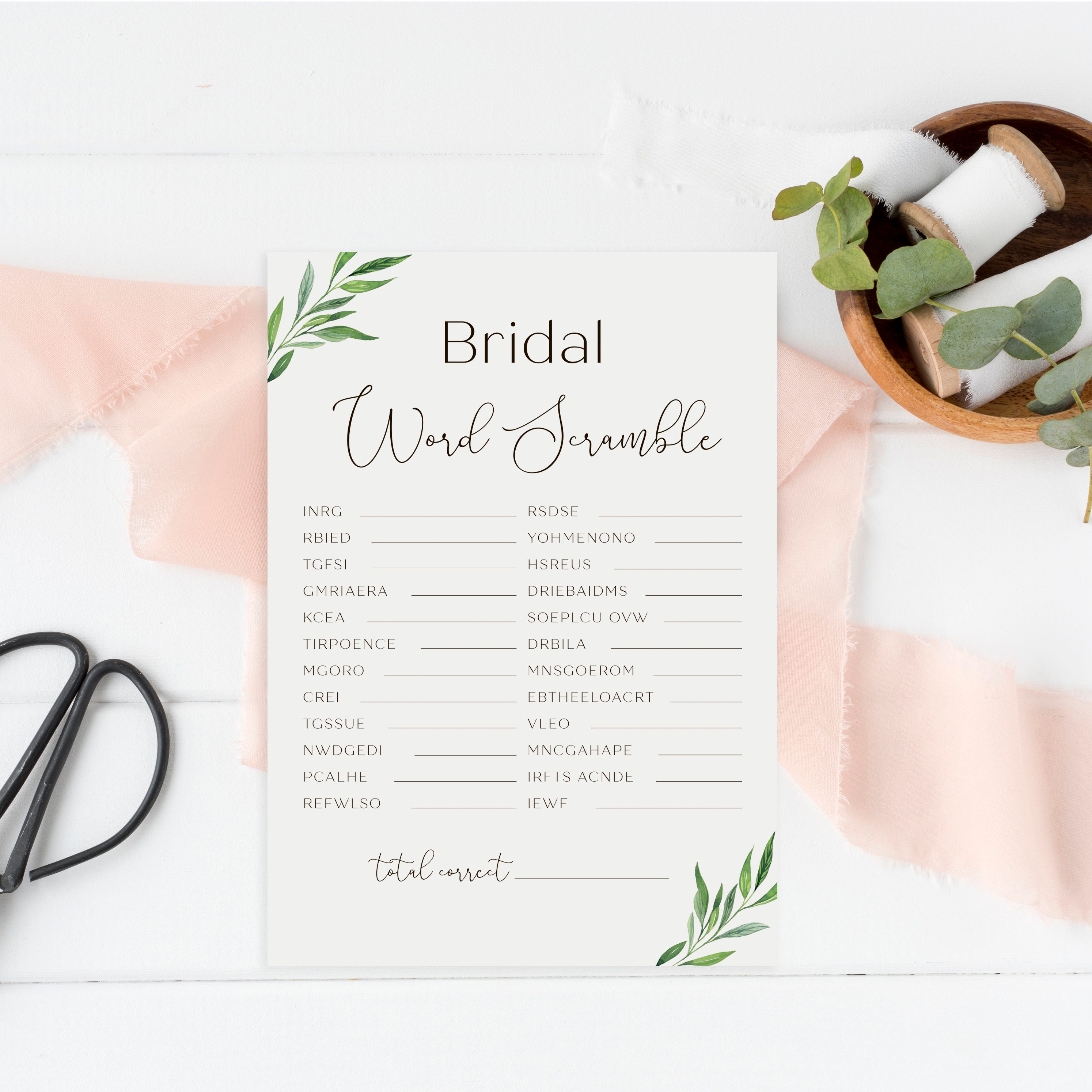 Bridal Word Scramble Bridal Shower Games Printable Printable | Etsy