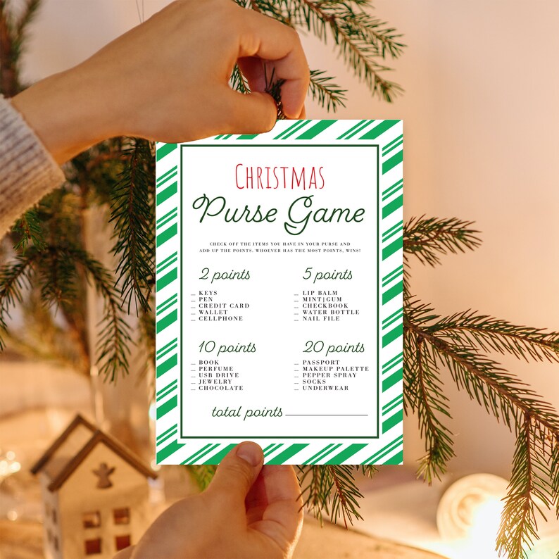 Christmas Your Purse Game Christmas Game What's in Your Etsy