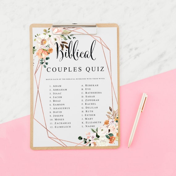 Bible Couples Quiz Biblical Couples Game Bible Couples Game Etsy