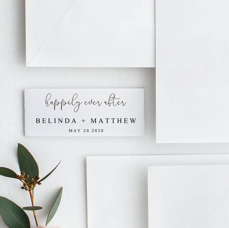 Belly Band Wedding Invitation Template Editable Calligraphy Etsy