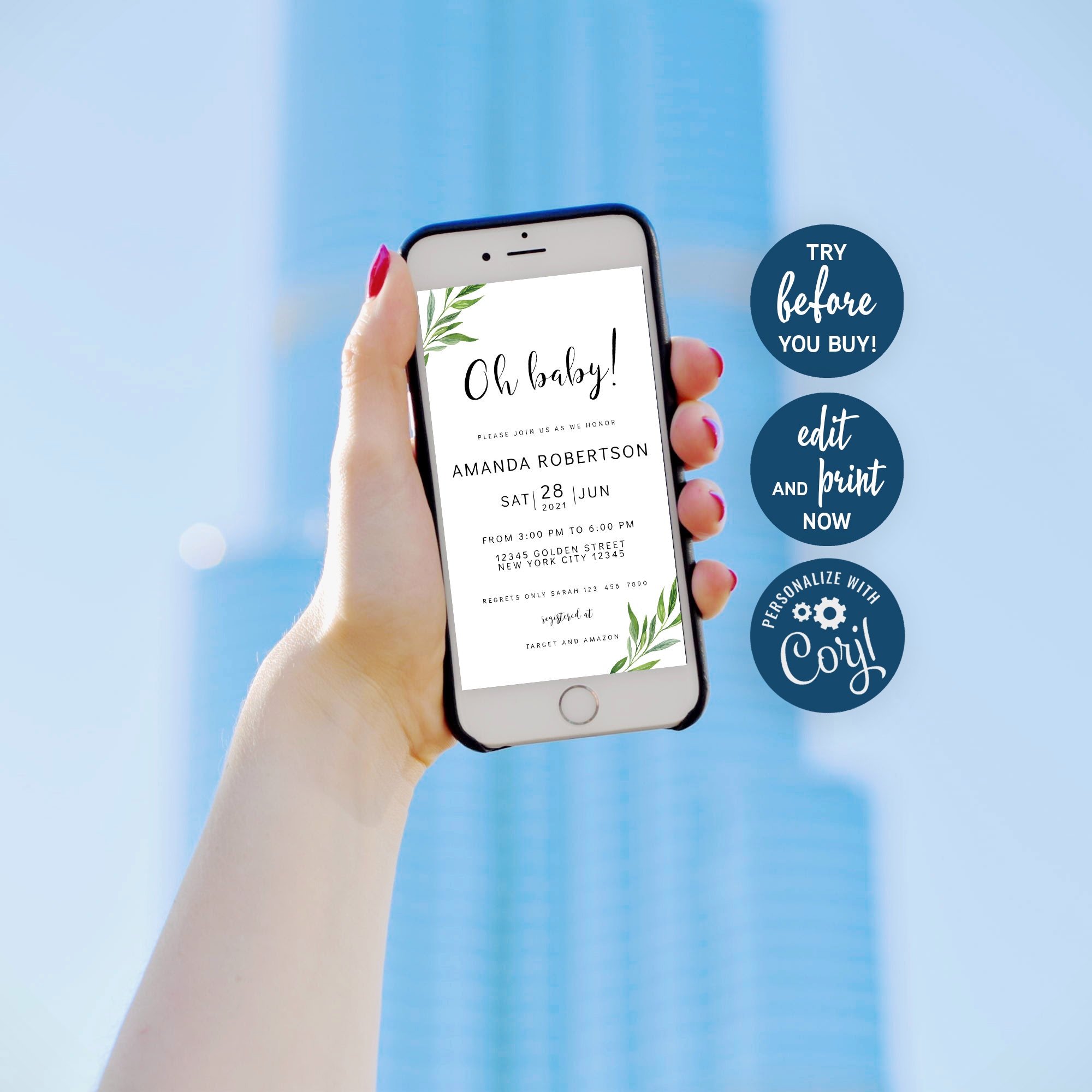 DIGITAL Baby Shower Invitation Electronic Baby Shower Invite Etsy UK