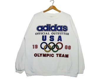 Adidas olympisch | Etsy Adidas Vintage Olympic Winter Games St Moritz 1928 crewneck
