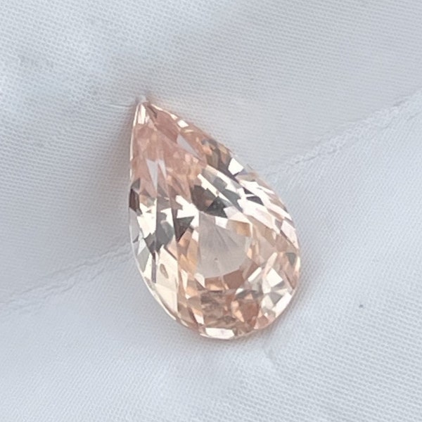Peach Sapphire 1.03 Cts Natural Untreated Pear Cut Gemstone Wedding Rings