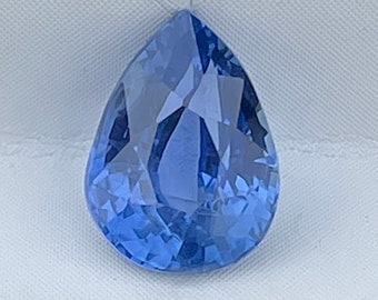 CERTIFIED Ceylon Unheated 1.27 Cts Natural Blue Sapphire Pear Cut Loose Gemstone for Bridal Ring