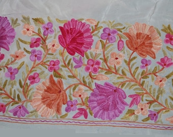 Crepe Silk Embroidered Saree Border 8 inch x 1 Yard (36 inches)