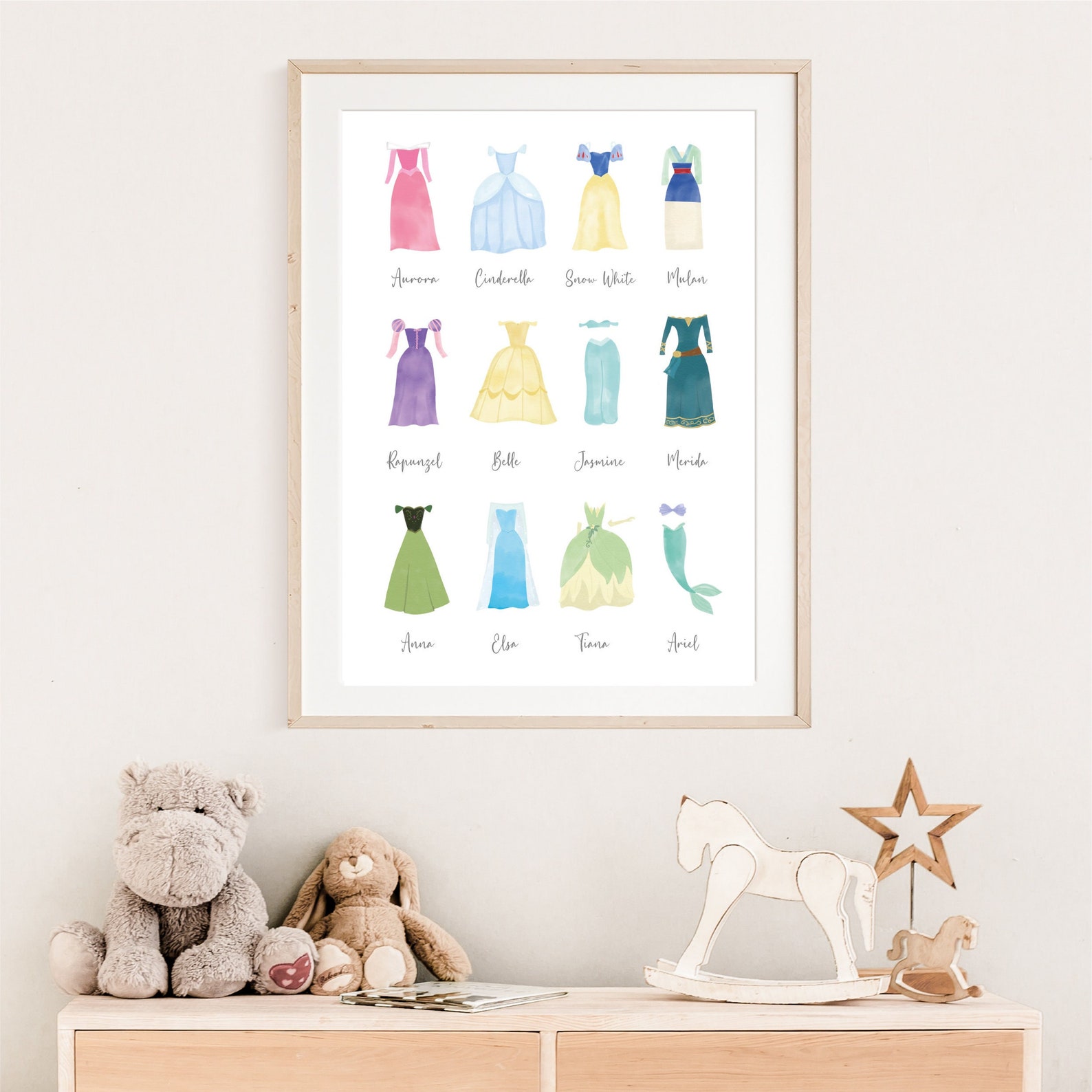 Princess Dresses Print | Etsy