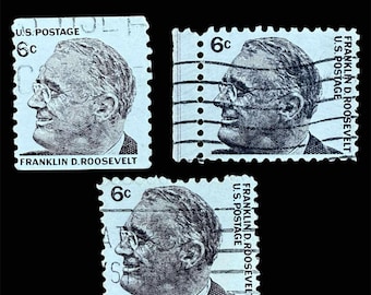 Timbres vintage - 1968 6c Éminents Américains : Franklin D. Roosevelt